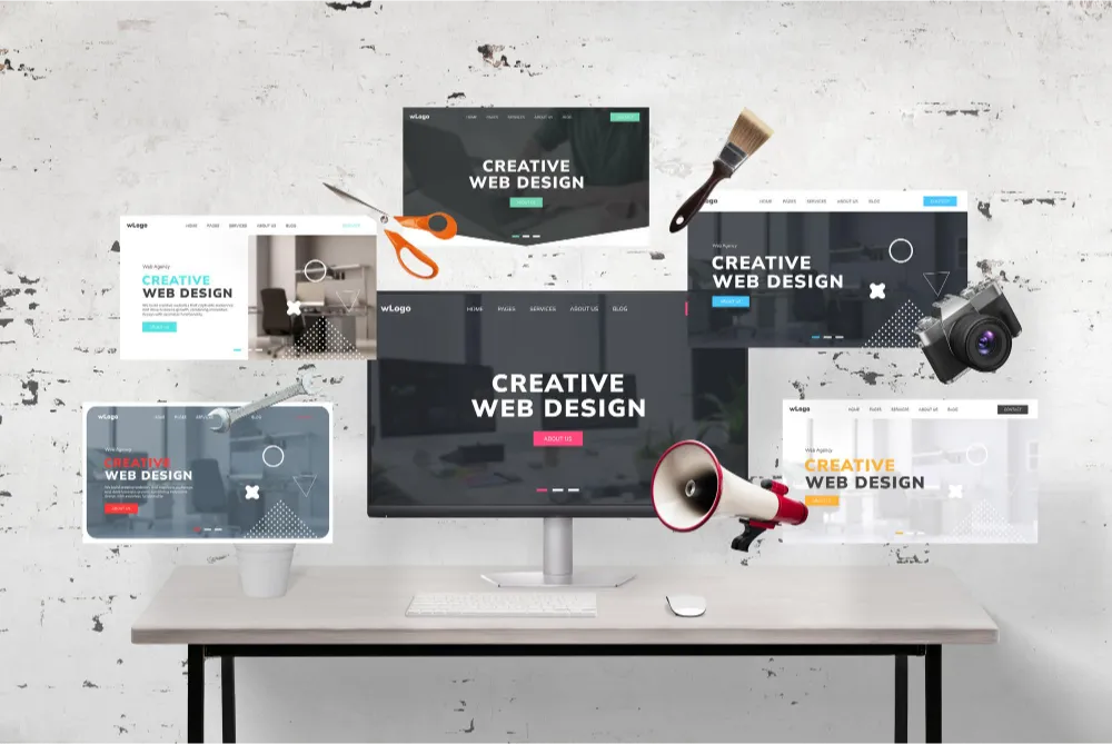 Responsive website design mockup